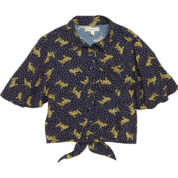 Tucker + Tate Print Tie Back Shirt (Big Girl) M - Picture 1 of 4